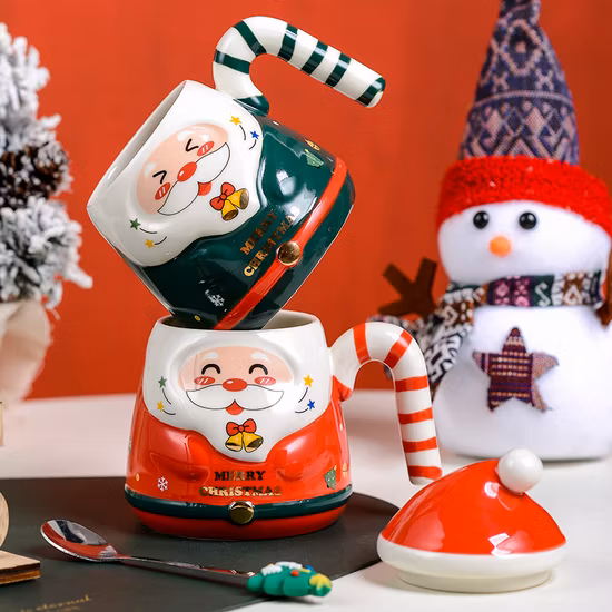 Factory Wholesale Cartoon Mug Custom Ceramic Coffee Mug Christmas Cup