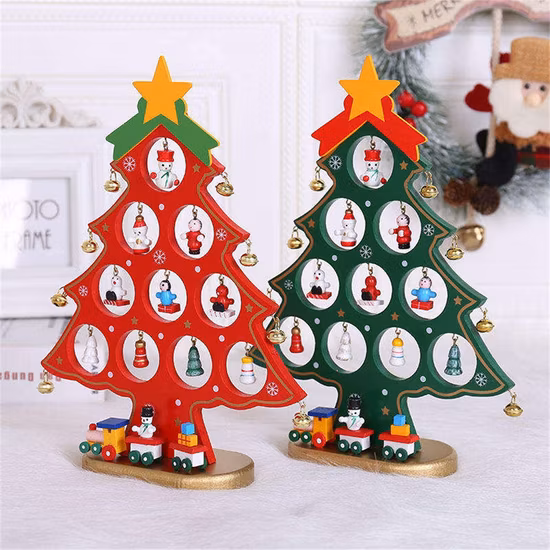 Christmas Candle Holder Craft Wooden Star Christmas Trees Snowing Party Table Tooper Decoration